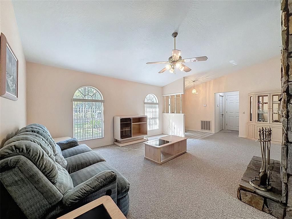 Fireplace, Interior, Living room, Pendant Lights