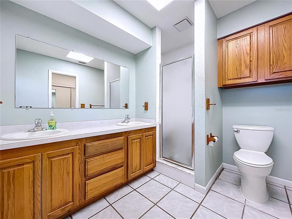 Bathroom, Dual Sink Vanities, Glass Shower, Interior