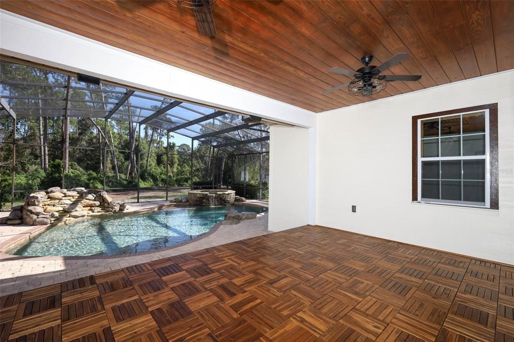 Glass Ceilings, Interior, Pool, Sun Room, Wooden Ceilings, Wood Texture Flooring
