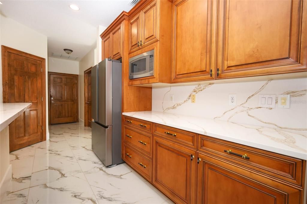 Interior, Kitchen, Marble, Marble Walls, Recessed Lighting