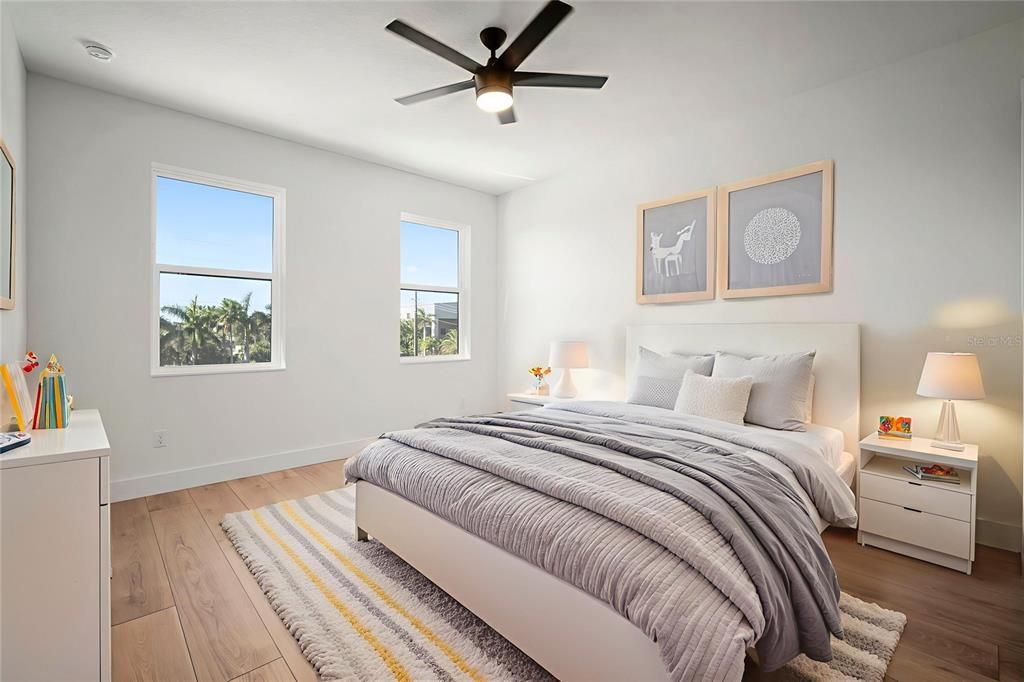 Bedroom, Interior, Wood Texture Flooring