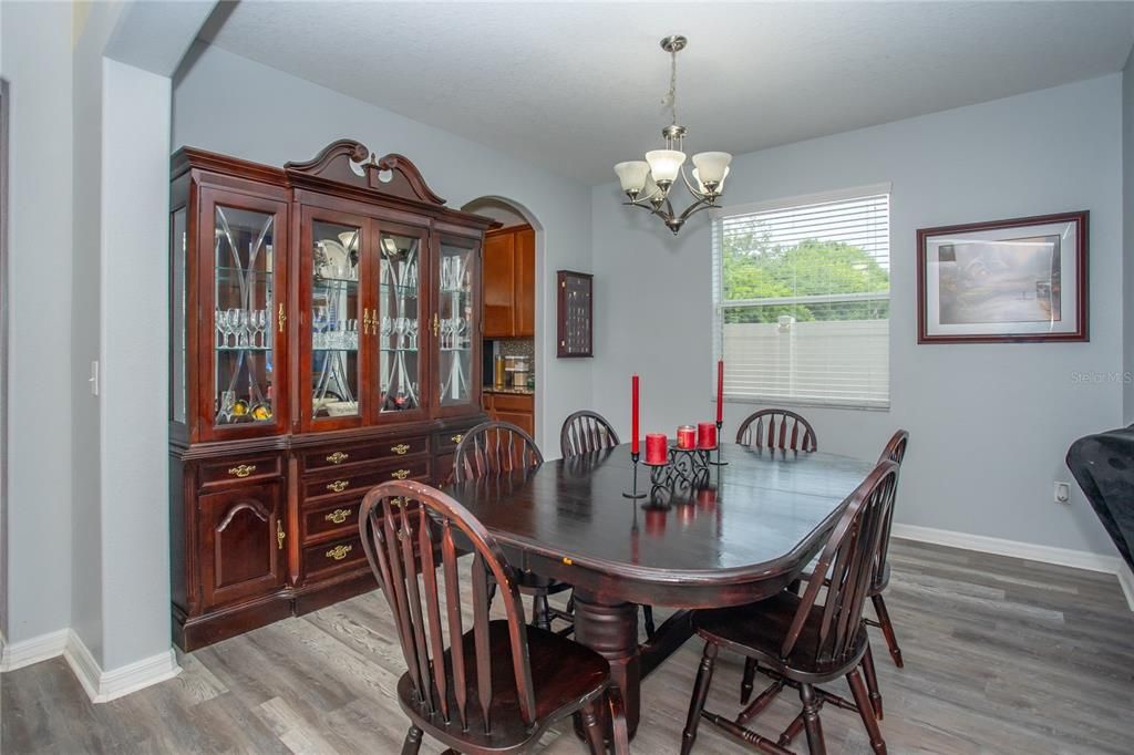 Chandelier, Dining room, Interior, Wood Texture Flooring
