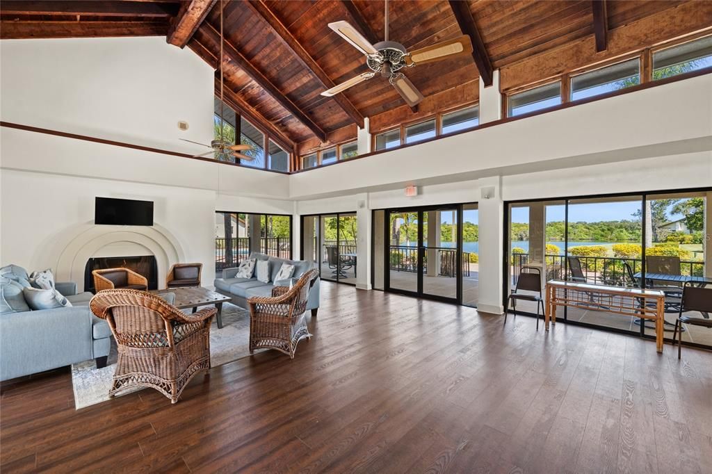 Fireplace, Interior, Living room, Wooden Beams, Wooden Ceilings, Wood Texture Flooring