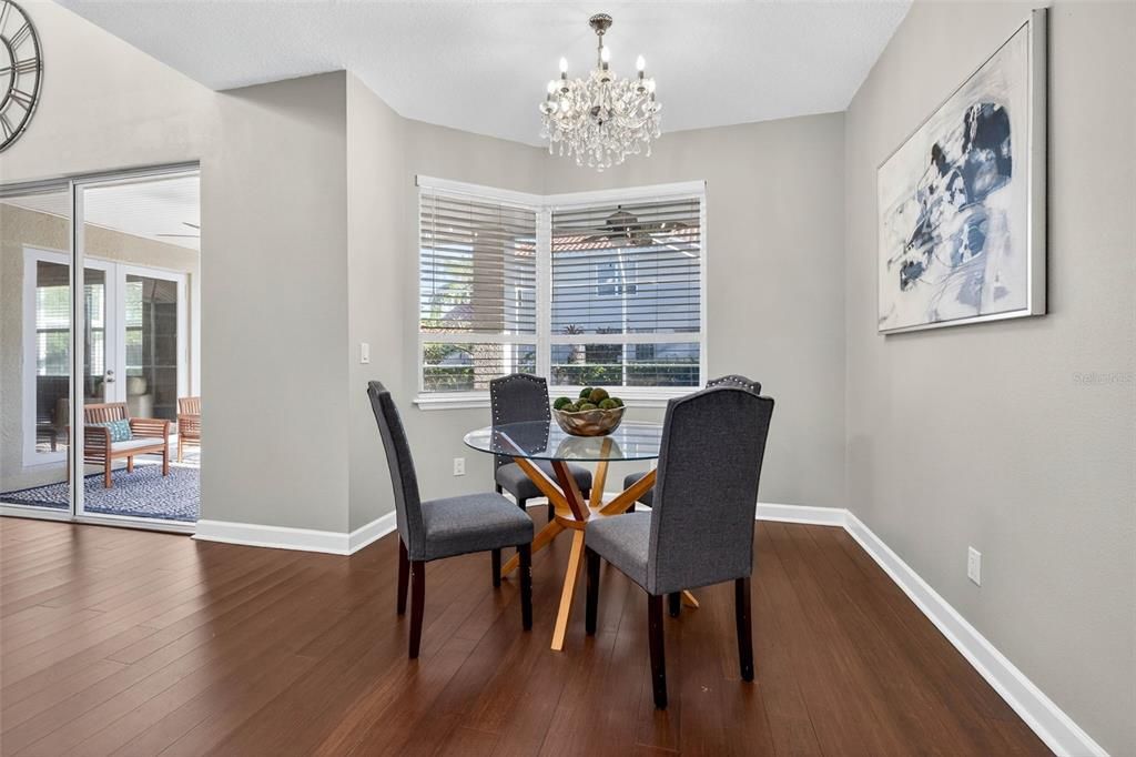 Chandelier, Dining room, Interior, Wood Texture Flooring