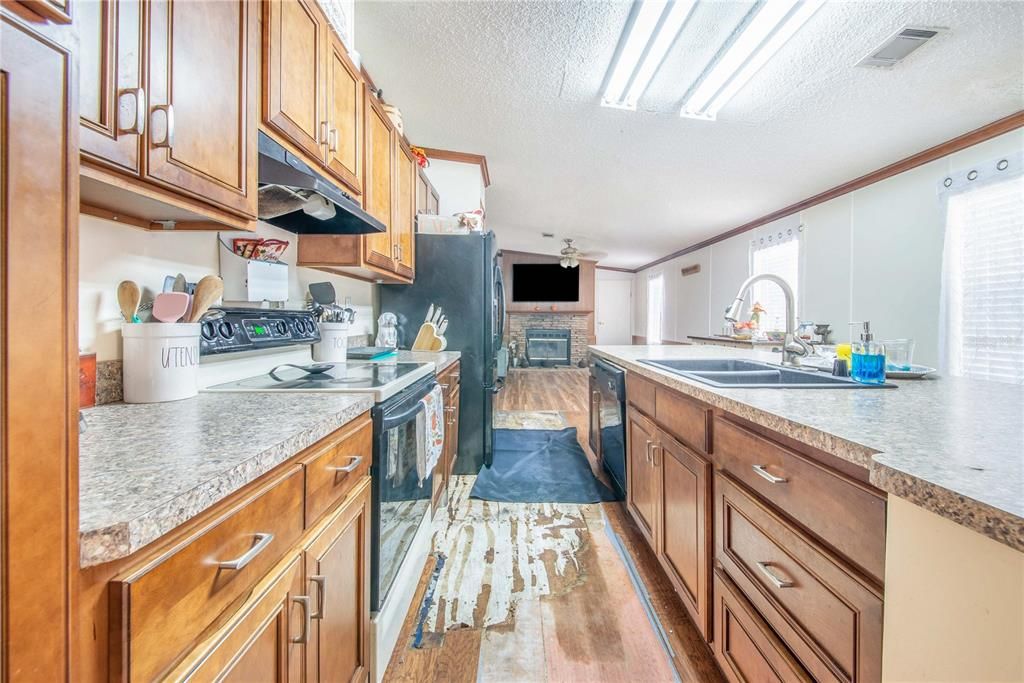 Interior, Kitchen, Wood Texture Flooring