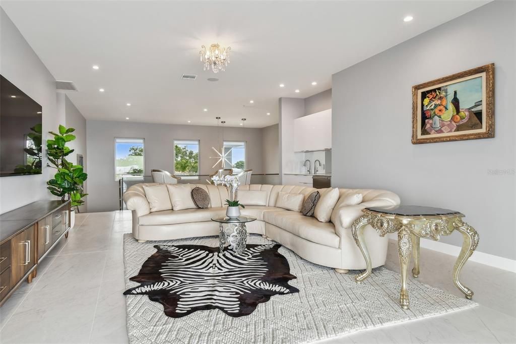 Interior, Living room, Recessed Lighting