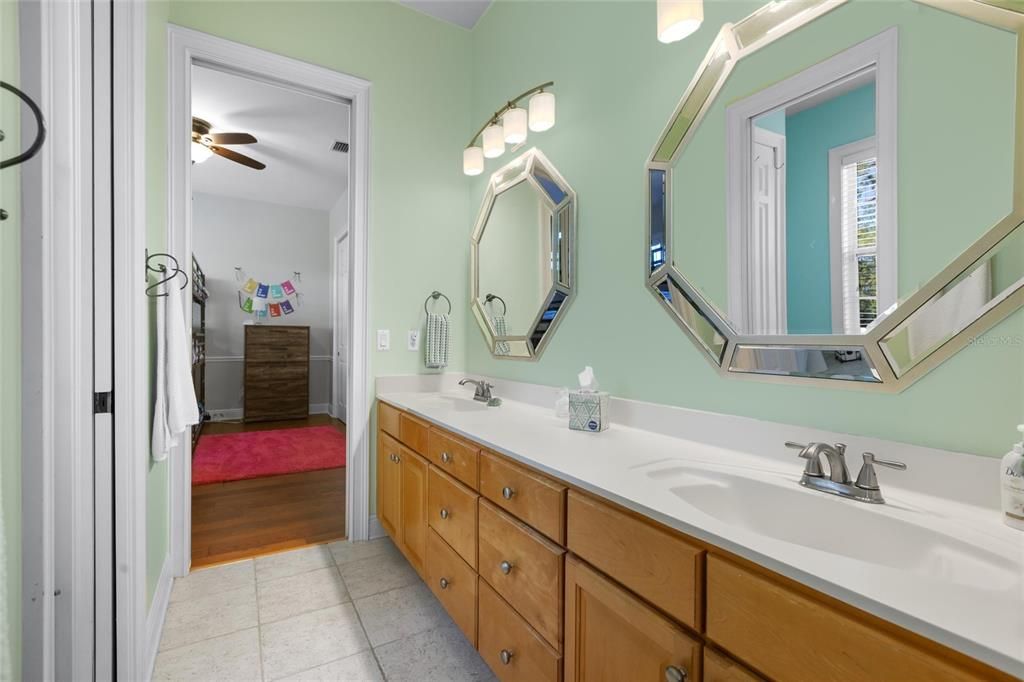 Bathroom, Dual Sink Vanities, Interior, Wood Texture Flooring