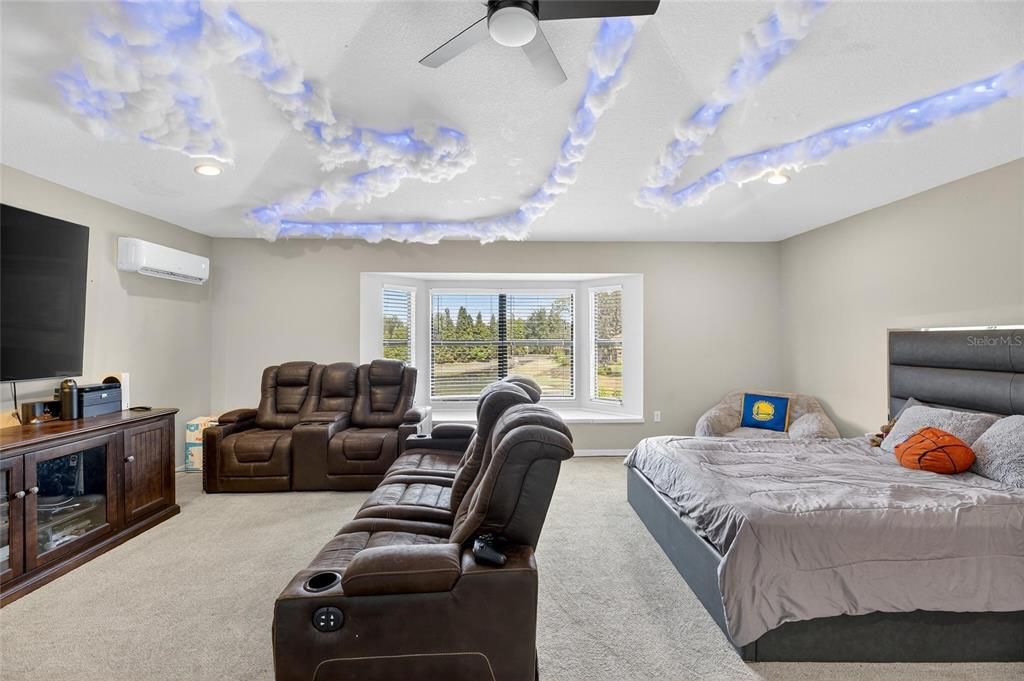 Bedroom, Home Theatre Room, Interior, Recessed Lighting, Theatre Room