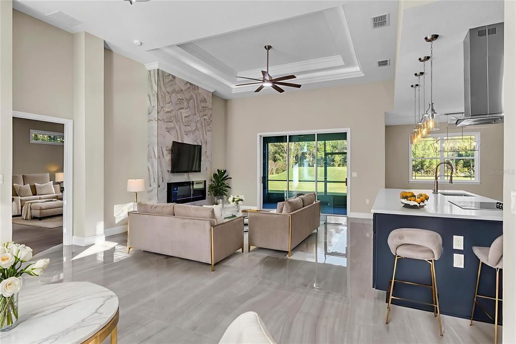 Interior, Kitchen, Living room, Pendant Lights, Recessed Lighting