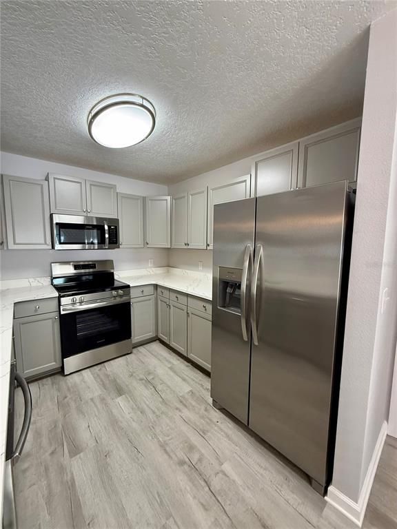 Interior, Kitchen, Stainless Steel Appliances, Wood Texture Flooring