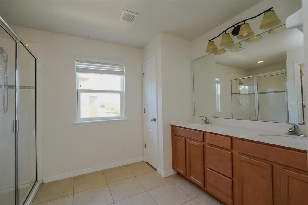 Bathroom, Dual Sink Vanities, Glass Shower, Interior