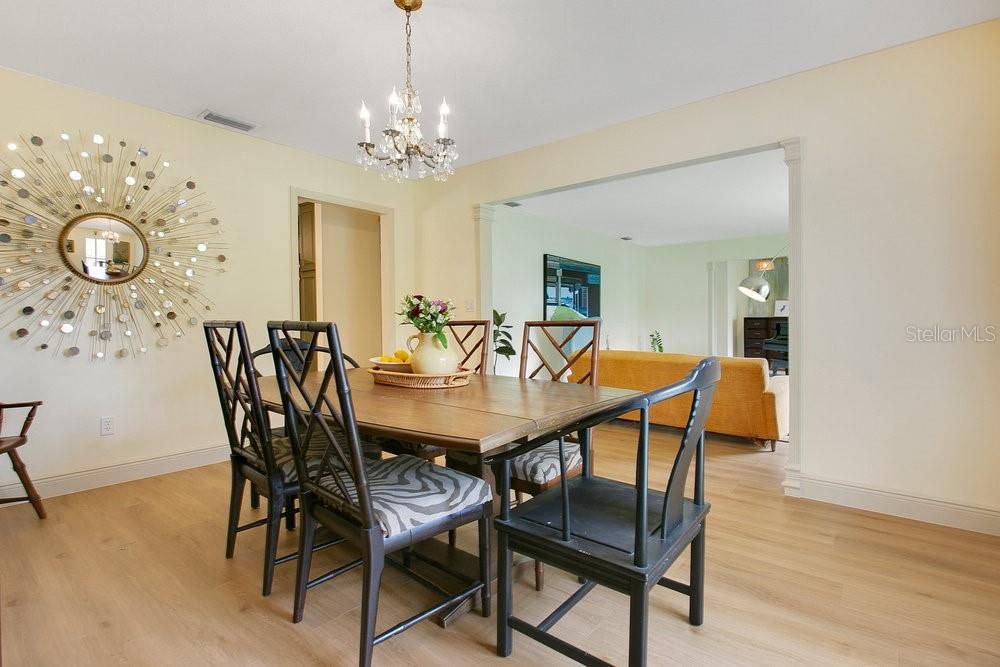 Chandelier, Dining room, Interior, Wood Texture Flooring