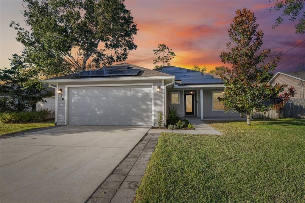 Attached, Exterior, Facade, Solar Panels, Ranch