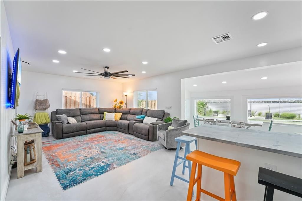 Interior, Living room, Recessed Lighting