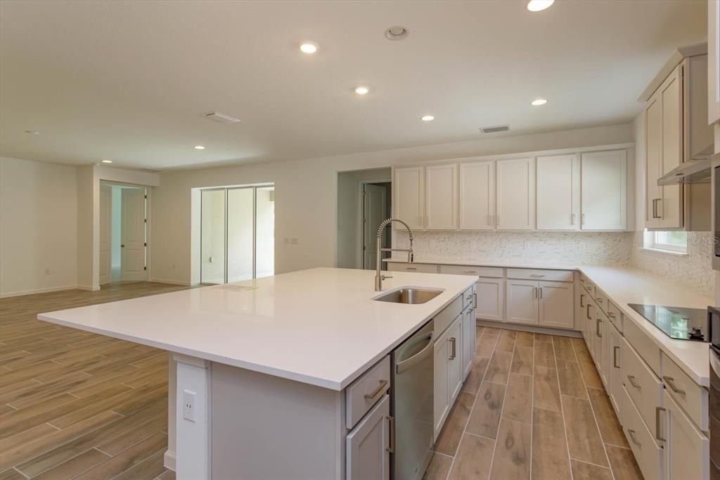 Interior, Kitchen, Recessed Lighting, Wood Texture Flooring
