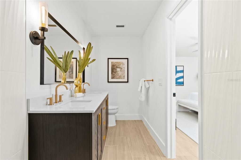 Bathroom, Interior, Wood Texture Flooring