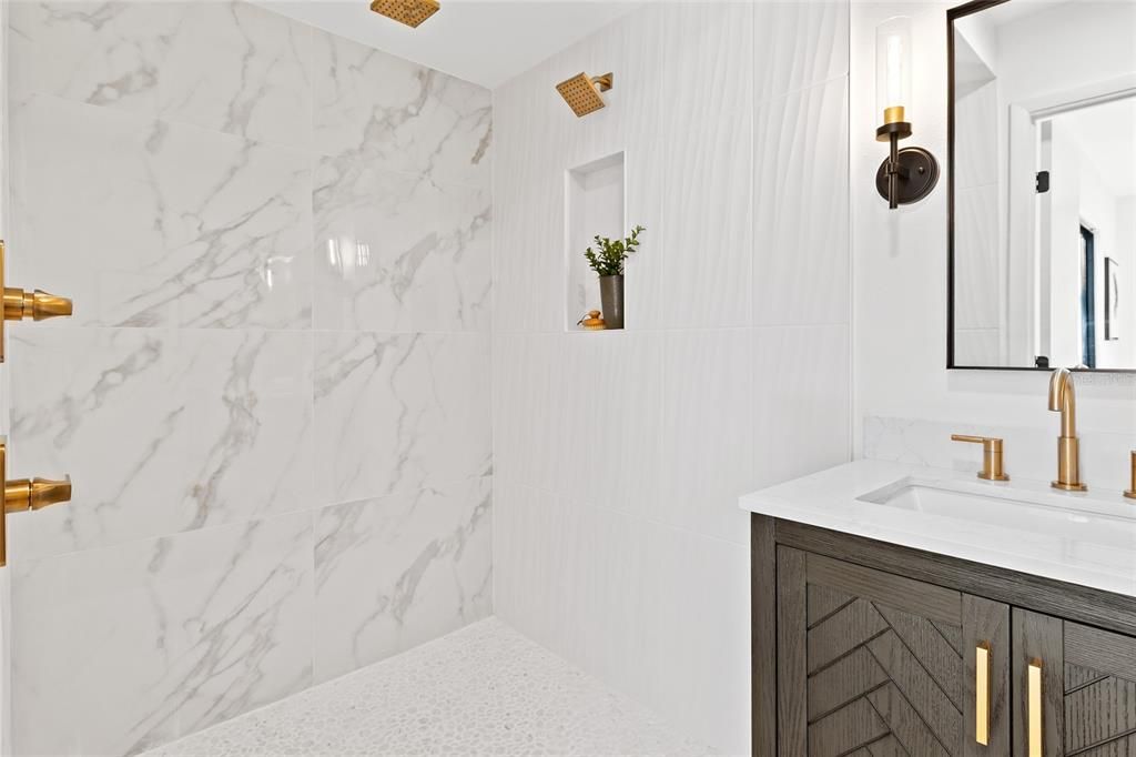 Bathroom, Interior, Marble Walls