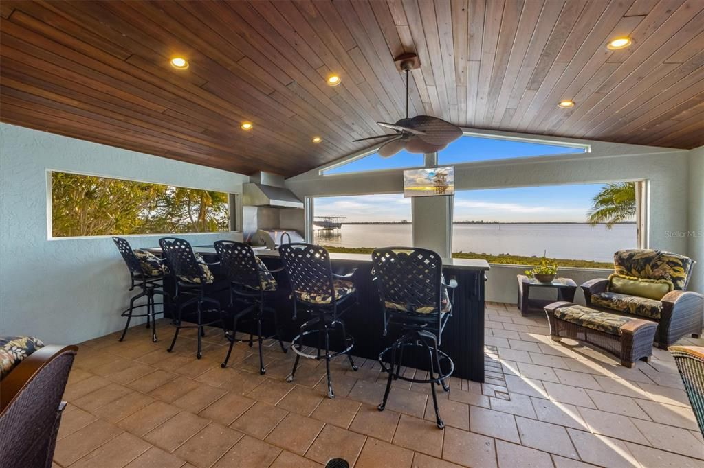 Exterior, Recessed Lighting, Water, Wooden Ceilings