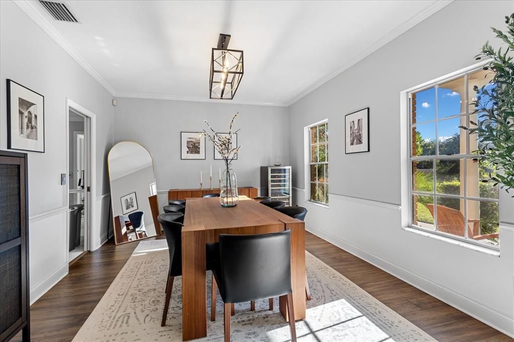 Dining room, Interior, Wood Texture Flooring