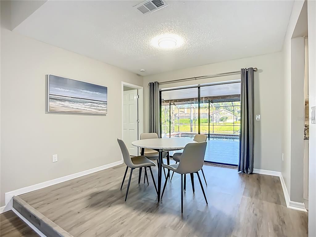 Dining room, Interior, Wood Texture Flooring