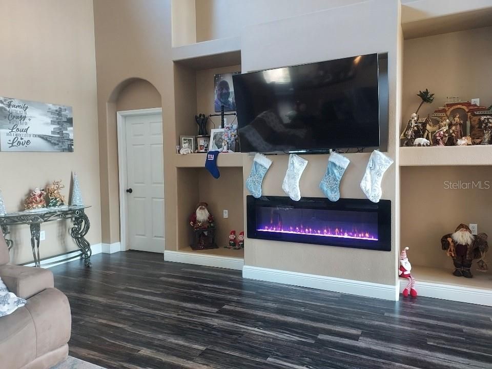 Fireplace, Interior, Wood Texture Flooring