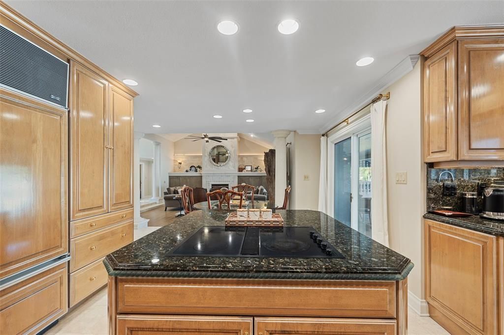 Dining room, Fireplace, Interior, Kitchen, Recessed Lighting