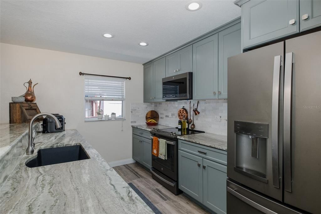 Interior, Kitchen, Recessed Lighting, Wood Texture Flooring