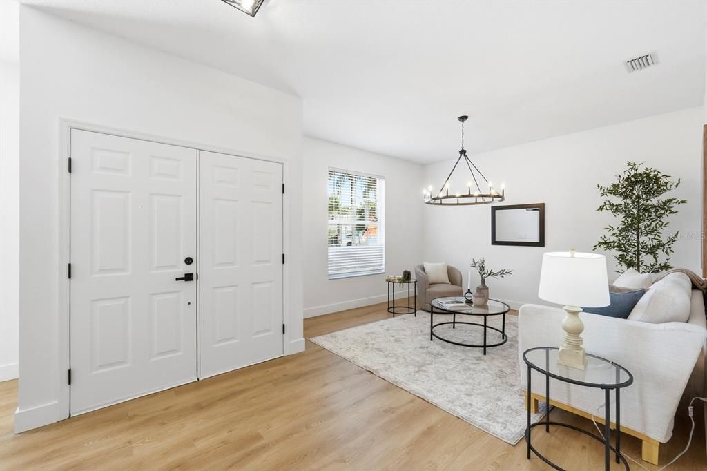 Chandelier, Interior, Living room, Wood Texture Flooring