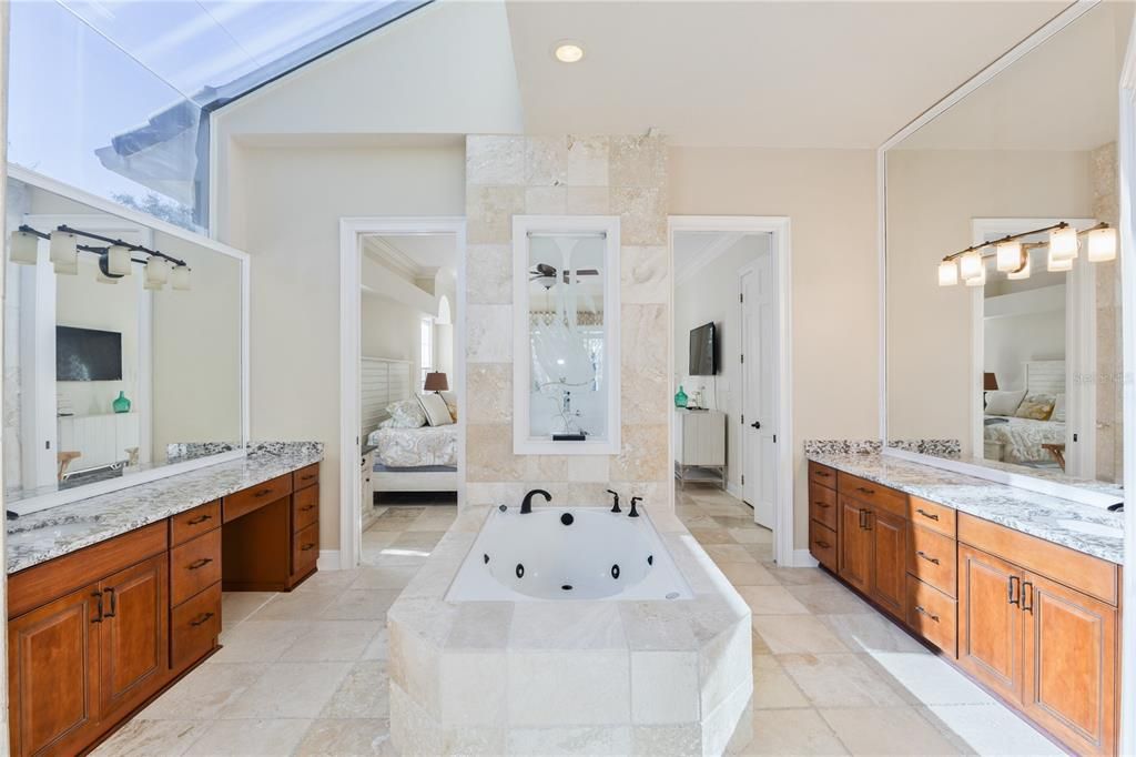 Bathroom, Bedroom, Dual Sink Vanities, Interior, Recessed Lighting