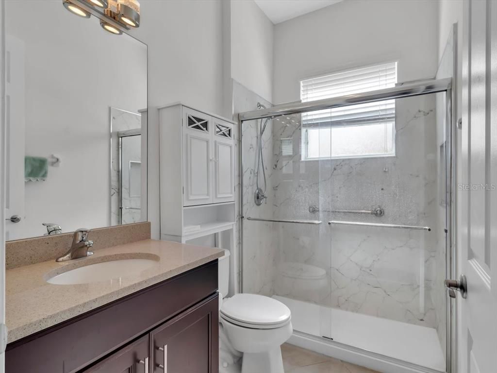 Bathroom, Glass Shower, Interior, Marble Walls