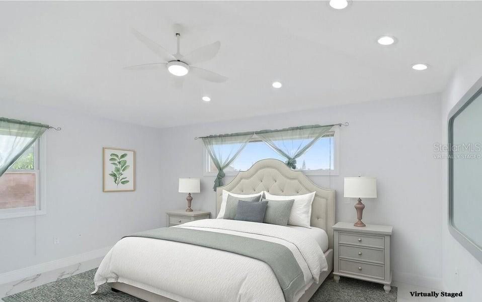 Bedroom, Interior, Recessed Lighting
