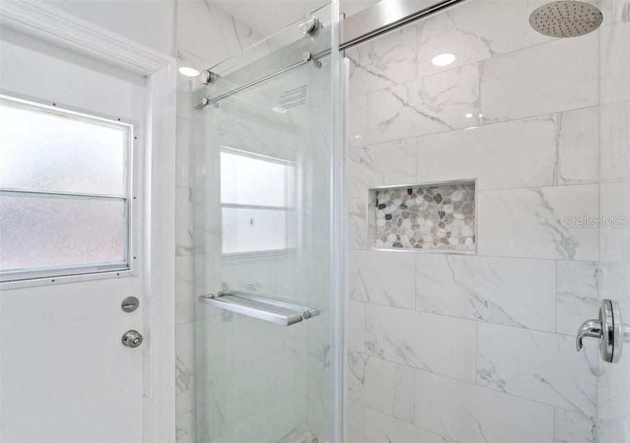 Bathroom, Glass Shower, Interior, Marble Walls