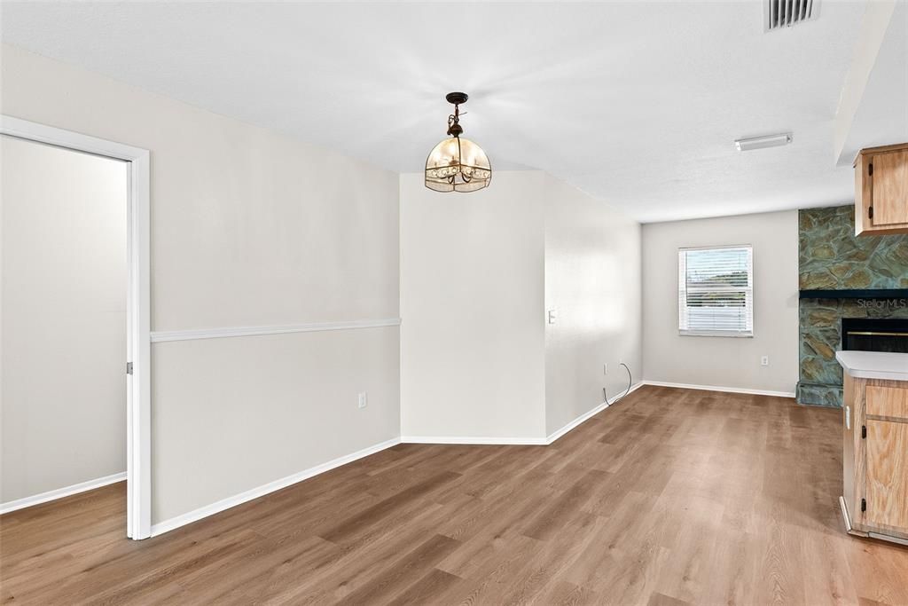 Empty room, Fireplace, Interior, Wood Texture Flooring