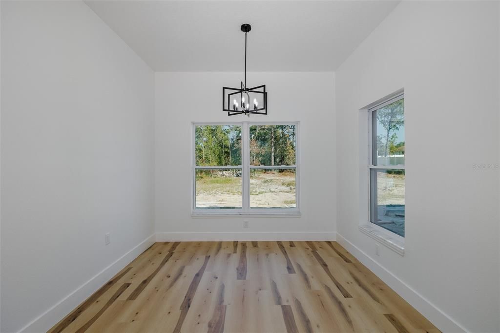 Empty room, Interior, Pendant Lights, Wood Texture Flooring