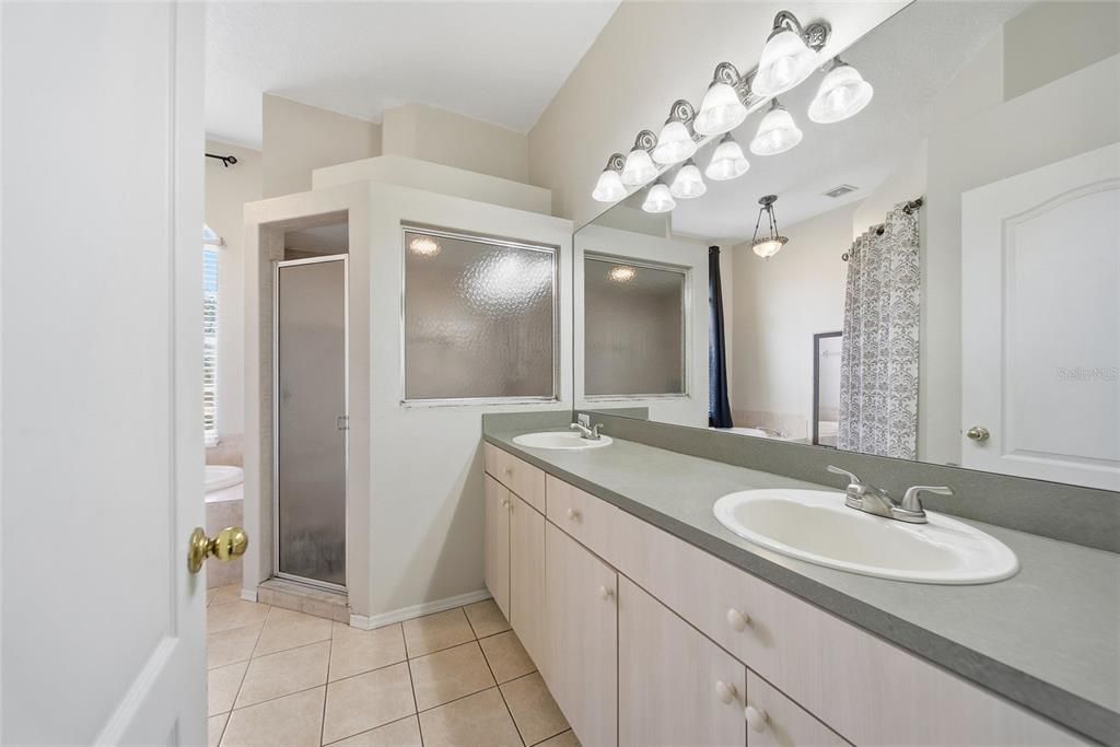 Bathroom, Dual Sink Vanities, Glass Shower, Interior