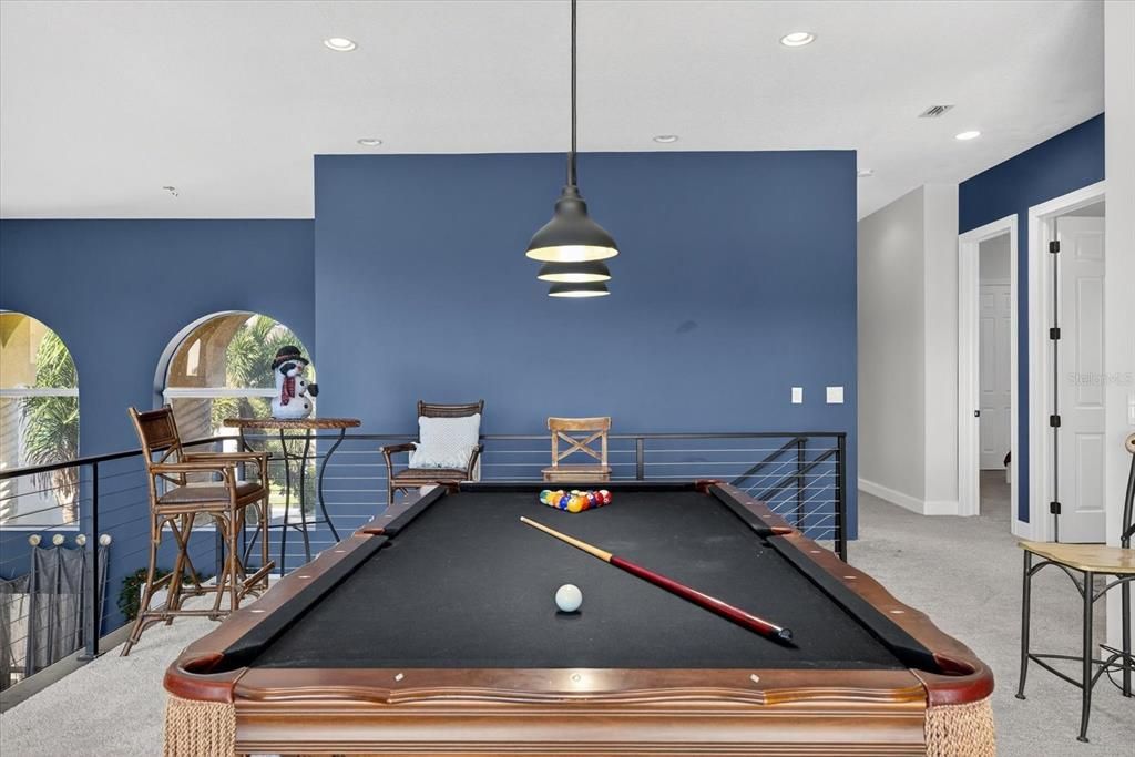 Billiard Table, Game Room, Interior, Pendant Lights, Recessed Lighting