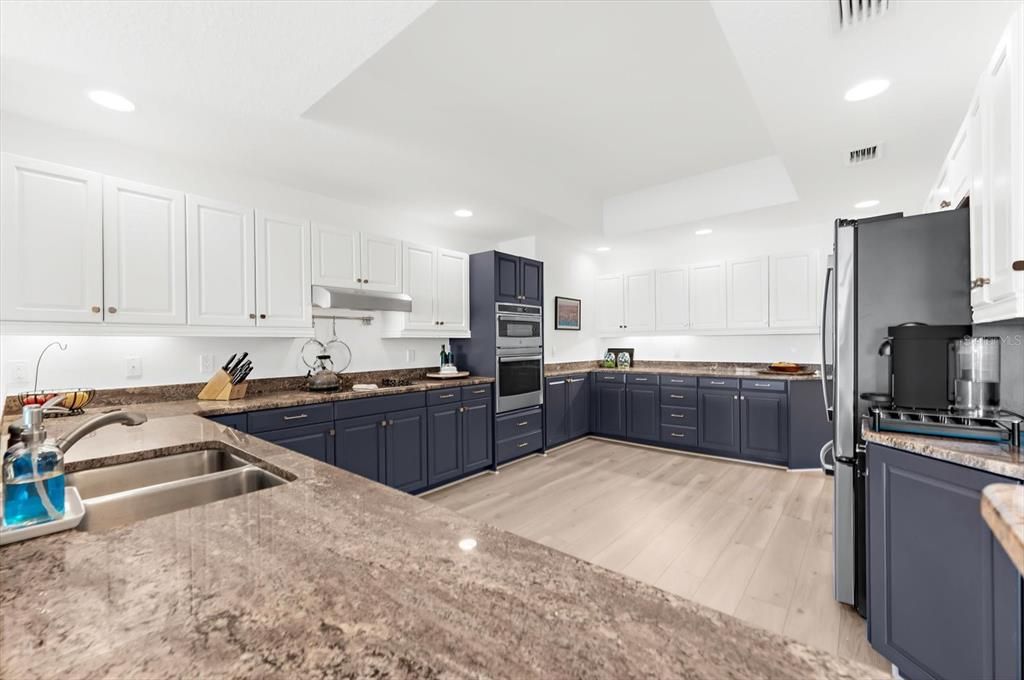 Interior, Kitchen, Recessed Lighting, Wood Texture Flooring