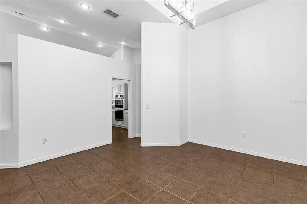 Empty room, Interior, Kitchen, Recessed Lighting