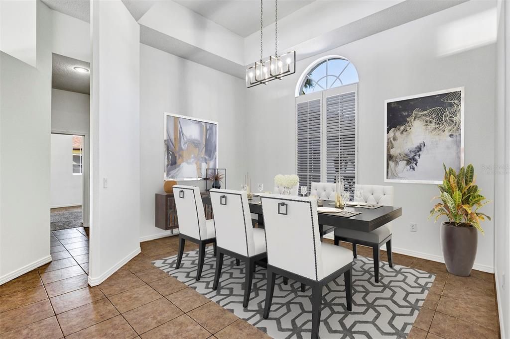Dining room, Interior, Pendant Lights
