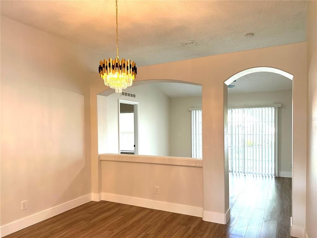 Chandelier, Interior, Wood Texture Flooring