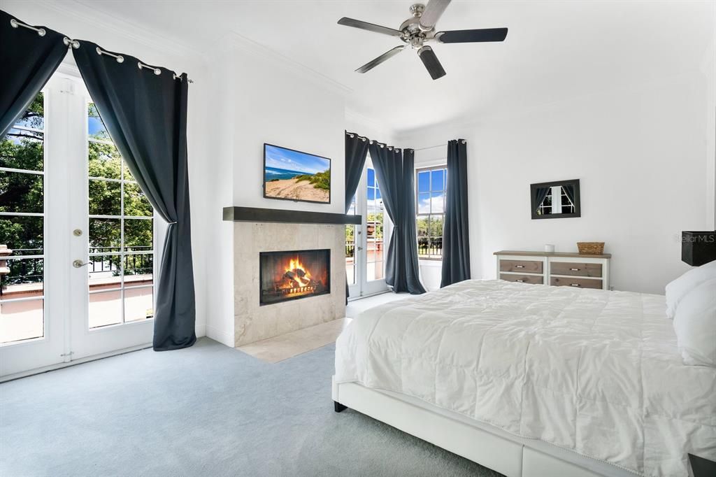 Bedroom, Fireplace, Interior