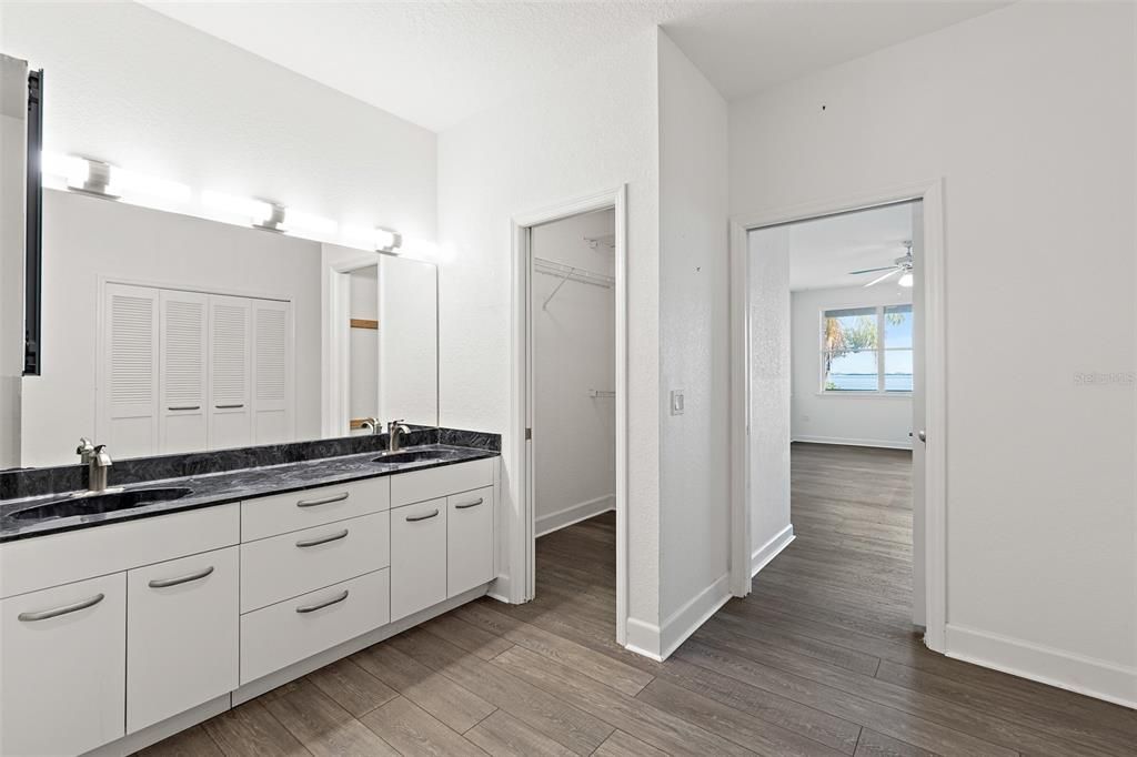 Bathroom, Dual Sink Vanities, Interior, Wood Texture Flooring