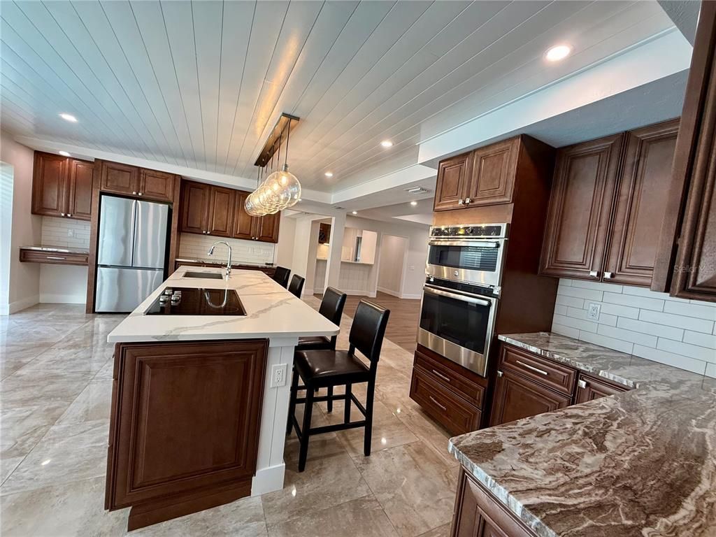 Interior, Kitchen, Pendant Lights, Recessed Lighting, Stainless Steel Appliances