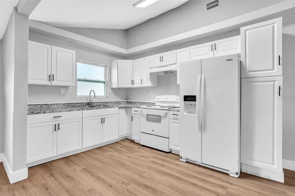 Interior, Kitchen, Wood Texture Flooring