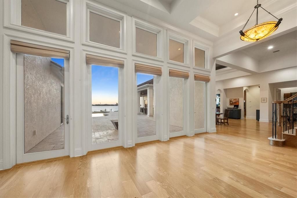 Interior, Pendant Lights, Recessed Lighting, Water, Wood Texture Flooring
