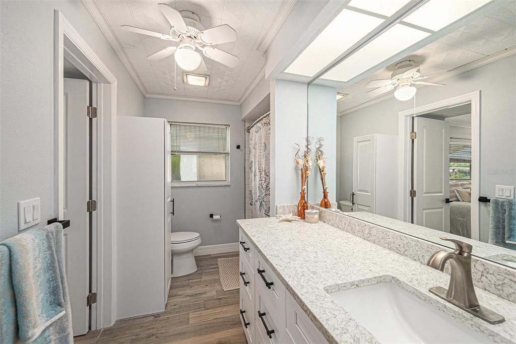 Bathroom, Dual Sink Vanities, Interior, Wood Texture Flooring