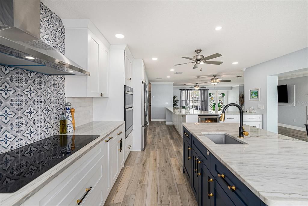 Interior, Kitchen, Recessed Lighting, Wood Texture Flooring
