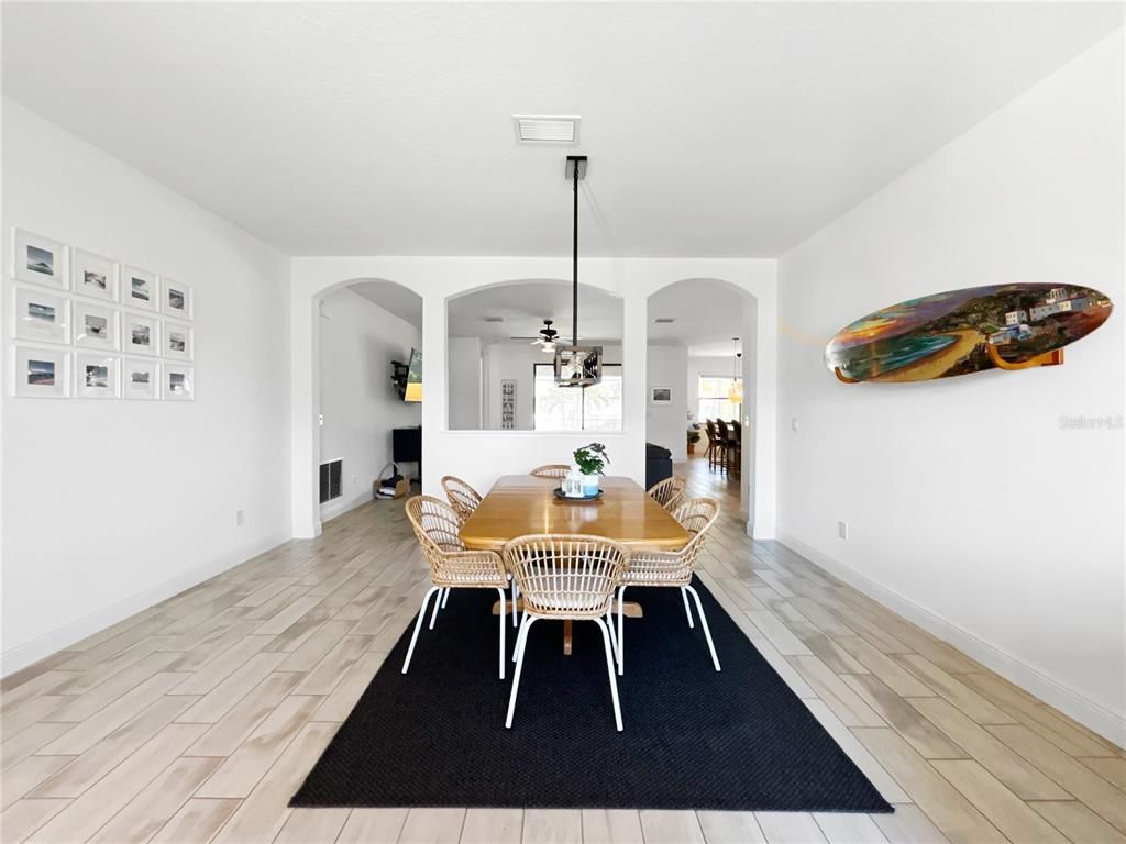 Dining room, Interior, Wood Texture Flooring