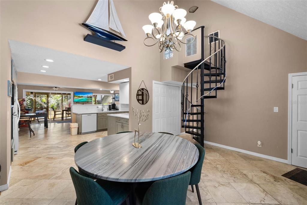 Chandelier, Dining room, Interior, Kitchen, Recessed Lighting