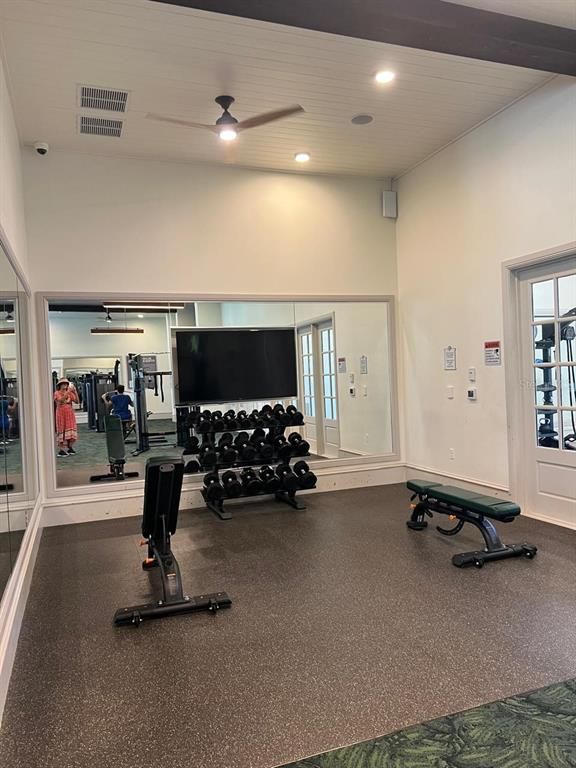 Fitness Equipment, Interior, Recessed Lighting